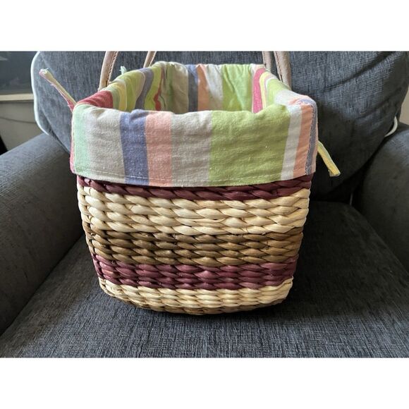 Sun N Sand Sunny Woven Lined Basket Totes w/ Draw Top Buckets - 3 Piece Set - Picture 4 of 14